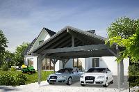 CARPORT en bois ROBERT 20.6 traité et teinté Gris