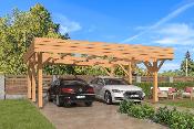 Carport toit plat 6.5 x 6.18 m en Douglas