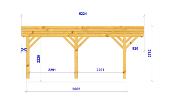 Carport toit plat 6.5 x 6.18 m en Douglas