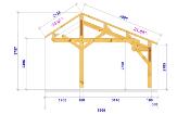 Carport asymétrique 5,50 x 7,06 m en Epicéa traité