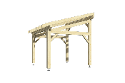 Carport monopente 3,25 x 3,5 m en épicéa traité