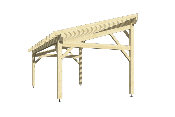 Carport Monopente en épicéa traité 3,75 x 6,5 m