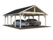 Carport bois double ROBERT 40,6 m² 