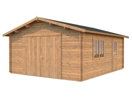 GARAGE PALMAKO ROGER 23.9 M² 44mm AVEC DOUBLE PORTE EN BOIS