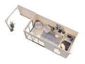 Abri de jardin Andrea 17,1+7,9 m² Slide Plus - Palmako 