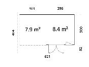 Studio de jardin Palmako Aurelia 8,4 + 7,9 m² bois naturel non traité