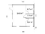 Studio de jardin Palmako Cecilia 39,9 m² – murs 70 mm – portes coulissantes aluminium