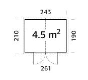 Abri de rangement bois DAN 4,5 m² – Palmako – Panneaux 16 mm