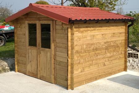 ABRI DE JARDIN BOIS TRAITE - ECO 9 m² - madriers 28 mm