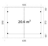 CARPORT ROBERT 20.6 - Bois Naturel non - traité 