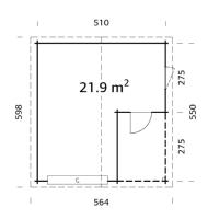 GARAGE PALMAKO ROGER 21.9 + 5.2 M² 44 mm AVEC PORTE SECTIONNELLE