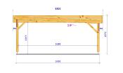 Carport toit plat 6.5 x 6.18 m en Douglas