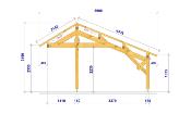 Carport asymétrique 5,90 x 6,30 m en Epicéa traité