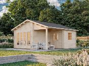 Abris de jardin IRENE 21.9+5.2 m² en 44 mm avec plancher