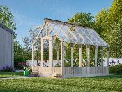 Serre de jardin Emilia 8.2 m² en bois traité autoclave et verre trempé 4 mm