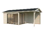 Studio de jardin bois Amanda 11,2 + 7,8 m² Slide Palmako 44 mm