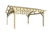 Carport double pentes 5,5 x 5,5 m en Epicéa traité