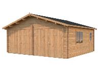 GARAGE PALMAKO ROGER 28.4 M² 44 mm AVEC DOUBLE PORTE EN BOIS