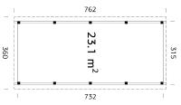 Carport en Bois Karl 23.1m²
