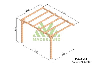 Pergola adossée AMIENS 400x300cm