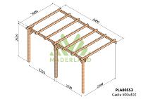 PERGOLA CADIZ- 15 m - Adossable -Dim(cm): 500 x 300