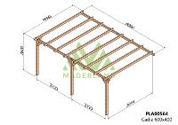 PERGOLA CADIZ- 24 m² - Adossable -Dim(cm): 600 x 400