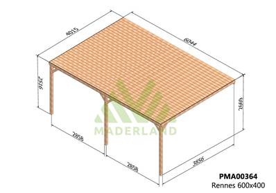Pergola avec toit RENNES 600x400cm