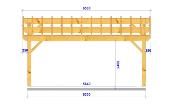 Carport double pentes 6,5 x 6,5 m en Epicéa traité