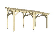 Carport Monopente 3,55 x 6,6 m en Epicéa traité
