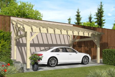 Carport monopente 4,25 x 6,5 m en Epicéa traité