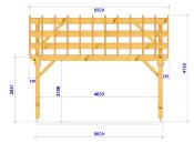 Carport monopente 5,25 x 5,5 m en épicéa traité - entraits moisés