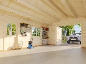 GARAGE PALMAKO ROGER 23.9 M² 44mm AVEC DOUBLE PORTE EN BOIS