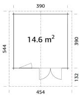 Abri de jardin BRITTA 14,6 m² en 40 mm - Traité par bain Marron 