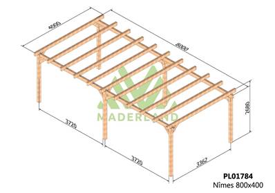 Carport NÎMES 800x400cm