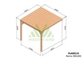 Pergola avec toit REIMS 300x300cm