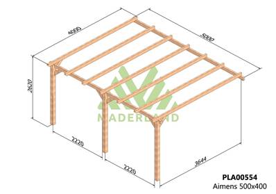 Pergola adossée AMIENS 500x400cm