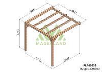 PERGOLA BURGOS- 9m - Adossable -Dim(cm): 300 x 300