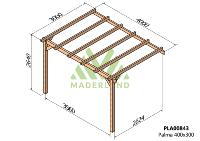 PERGOLA PALMA- 12 m² - Adossable -Dim(cm): 400 x 300