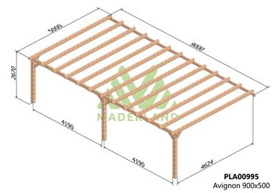 Pergola adossée AVIGNON 900x500cm