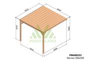 Pergola avec toit RENNES 300x300cm