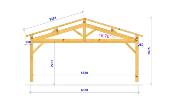 Carport double pentes 6,5 x 3,5 m en Epicéa traité