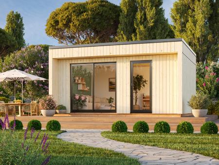 Maison miniature bois Palmako Johanna 19,4 m² – Toit plat – Panneaux ossature