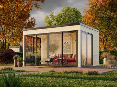 Studio de jardin bois 12,6 m² set 2 SERENA Palmako – Portes coulissantes
