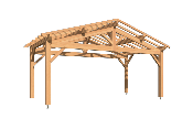Carport double pentes 6,5 x 3,5 m en Epicéa traité