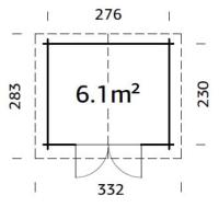 Abri de jardin bois traité autoclave classe 4 - VALENTINE 6.1 m² - 28 mm