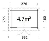Abri de jardin - VALENTINE- 4.7m² - bois traité autoclave classe 4 