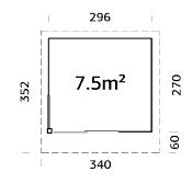 Studio de jardin Palmako Andrea 7,5 m² Slide Plus | Bois naturel