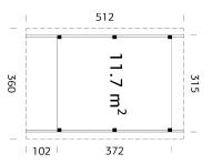 Carport en Bois Karl 11.7m²