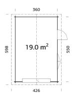 GARAGE BOIS traité et teinté - ROGER 19 M² 44 mm avec PORTE SECTIONNELLE