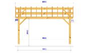 Carport double pentes 6,5 x 5,5 m en Epicéa traité